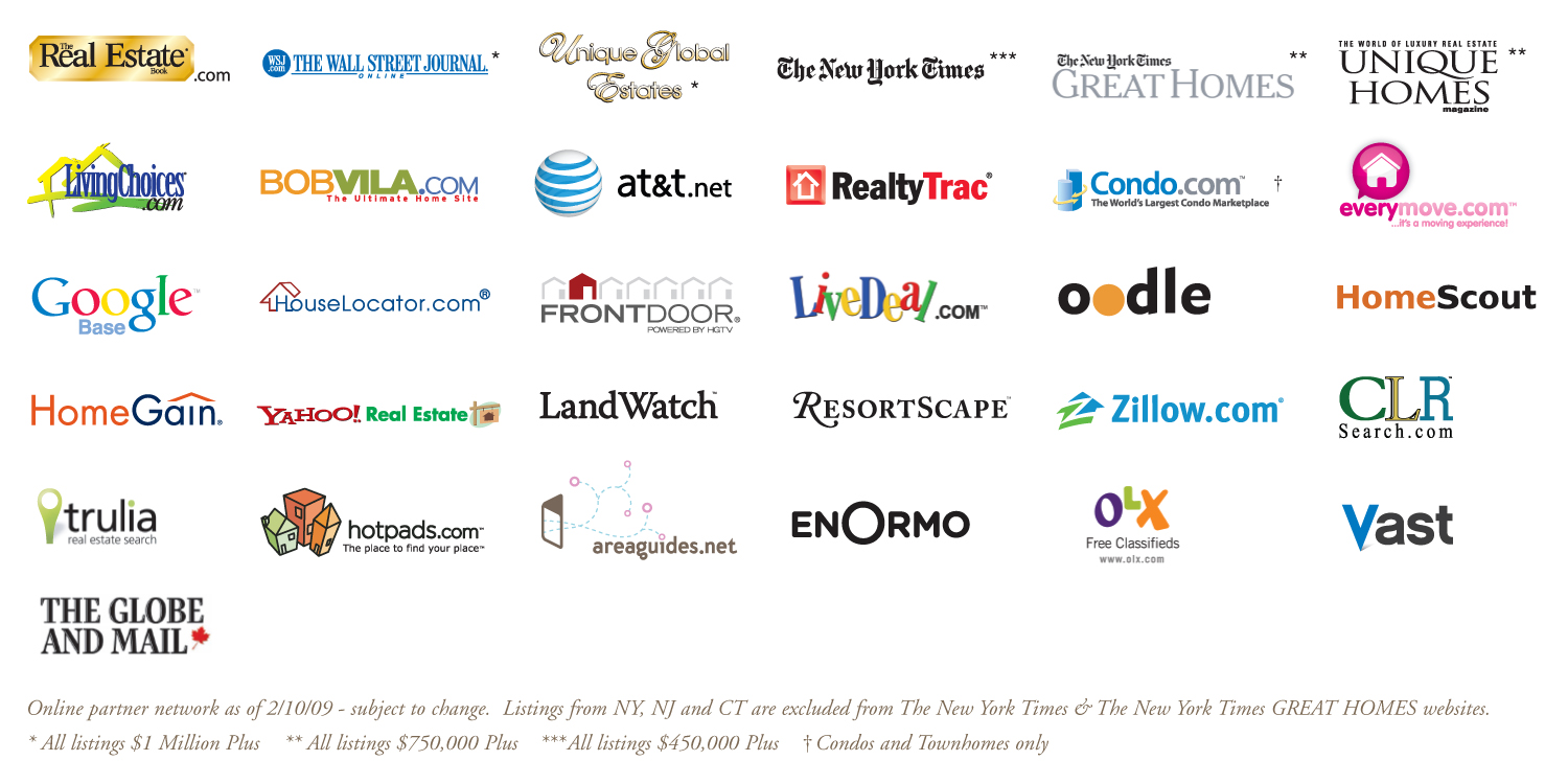 High Traffic Web Sites our sellers homes can be seen on.